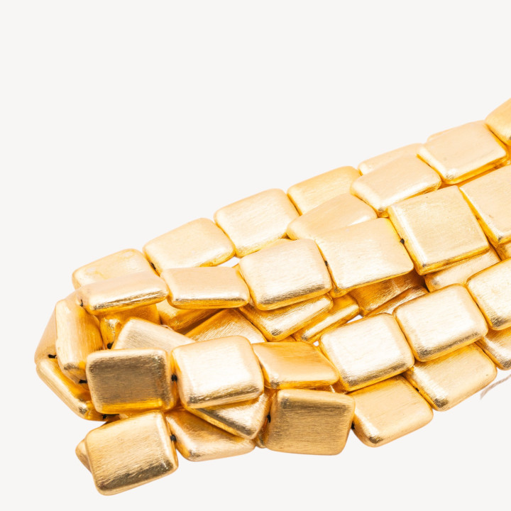 Perline Di Bronzo Spazzolato Dorato Rettangolo Smussato 20x25mm