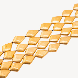 Perline Di Bronzo Spazzolato Dorato Rombo Irregolare 17x25mm