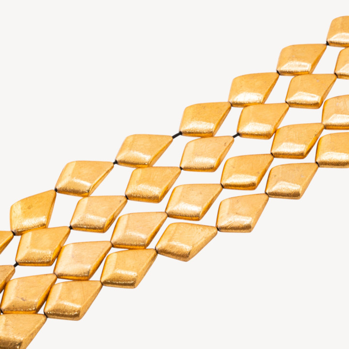 Perline Di Bronzo Spazzolato Dorato Rombo Irregolare 17x25mm