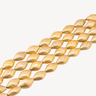 Perline Di Bronzo Spazzolato Dorato Rombo Smussato 15x24mm