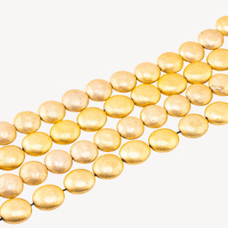 Perline Di Bronzo Spazzolato Dorato Tondo 16mm