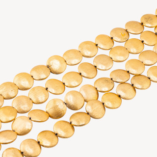 Perline Di Bronzo Spazzolato Dorato Tondo 18mm