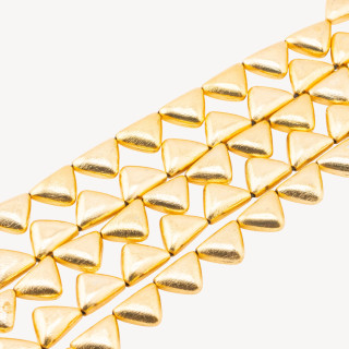 Perline Di Bronzo Spazzolato Dorato Triangolo 13x17mm