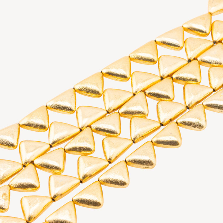Perline Di Bronzo Spazzolato Dorato Triangolo 13x17mm