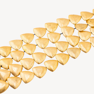 Perline Di Bronzo Spazzolato Dorato Triangolo Tondo 21mm