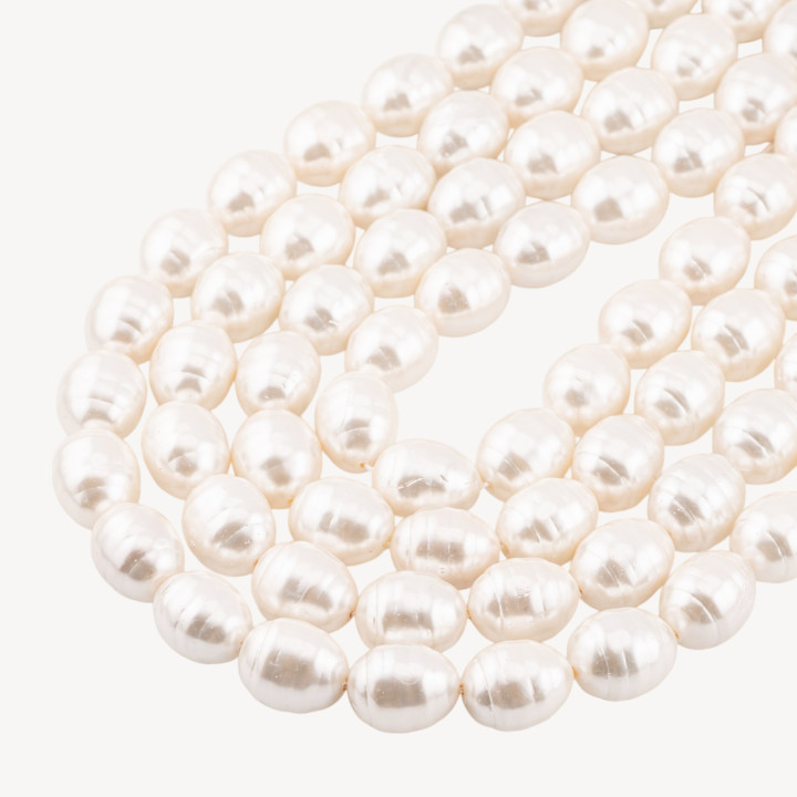 Perle di Maiorca Bianca Barocca Irregolare 13x18mm