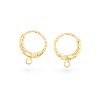 Base Per Orecchini Di Argento 925 Monachella Francese Tonda Chiusa 13,5mm 3 Paia Dorato