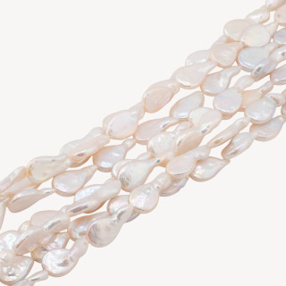 Perle Di Fiume Barocche Gocce Piatte (YGG) Bianco 20-25gr