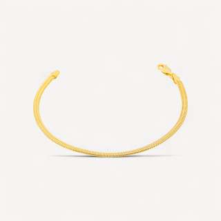 Bracciale Di Argento 925 Snake 3mm Dorato 17,5cm 1pz