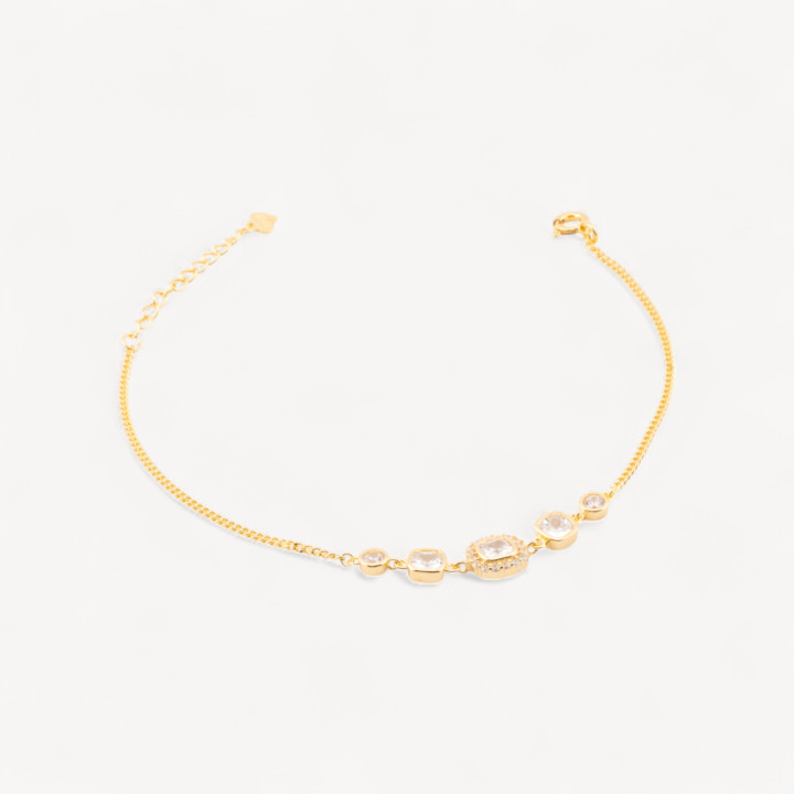 Bracciale In Argento 925 Con Zirconi Multi Punti Luce MOD1544 Dorato