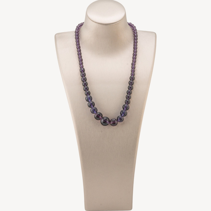 Collana Di Pietre Dure a Gradazione 6-14mm Cristallo Viola