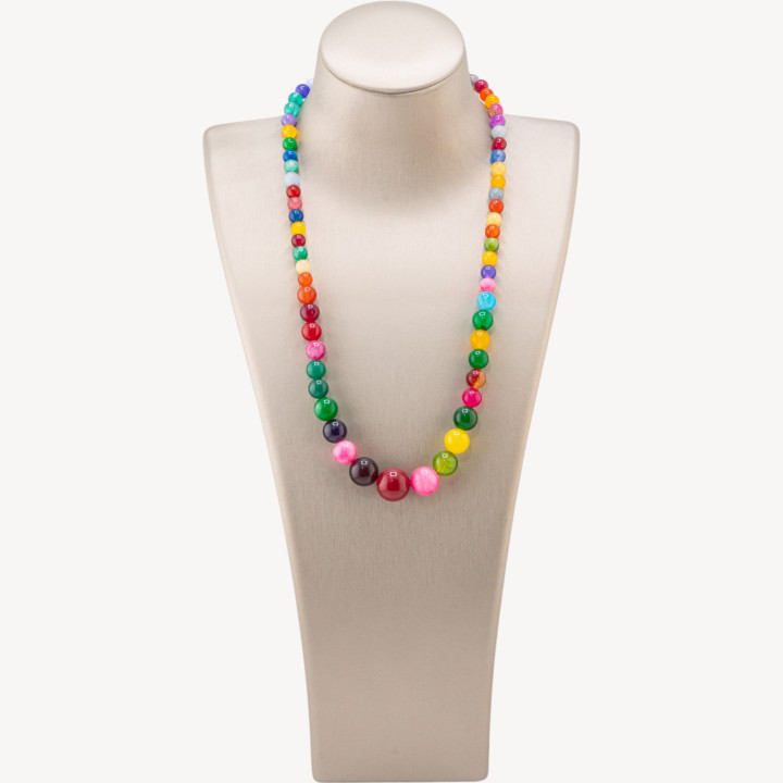 Collana Di Pietre Dure a Gradazione 6-14mm Giada Multicolor