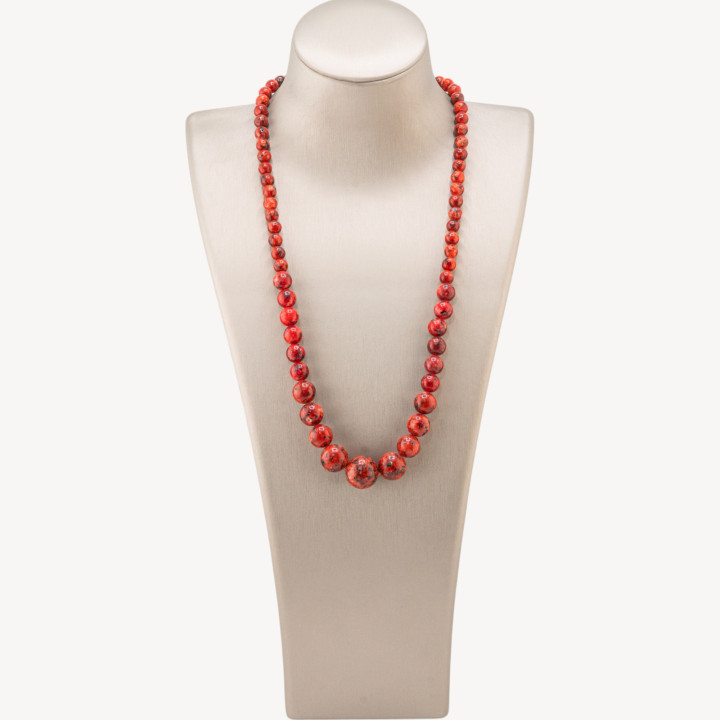 Collana Di Pietre Dure a Gradazione 6-14mm Giada Rossa