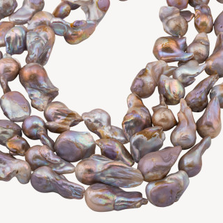 Perle Di Fiume Barocche Piatte Linea Economica Bronzo Lilla MOD2176A