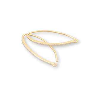 Base Per Orecchini Di Argento 925 Con Zirconi Monachella 1,5x29mm 3 Paia Dorato