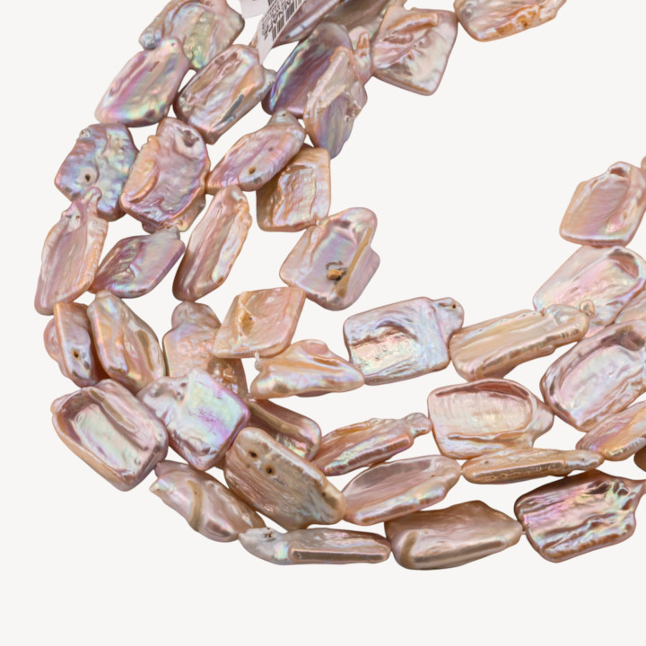 Perle Di Fiume Barocche Piatte Linea Economica Bronzo Rettangolo MOD2176C