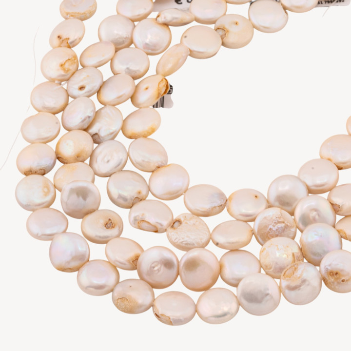 Perle Di Fiume Barocche Piatte Linea Economica Piatte Irregolare Keshi Coin MOD2172B