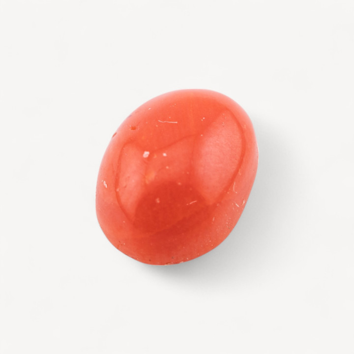 Cabochon di Corallo Rosso Italiano Naturale Premium 7x9mm 1pz