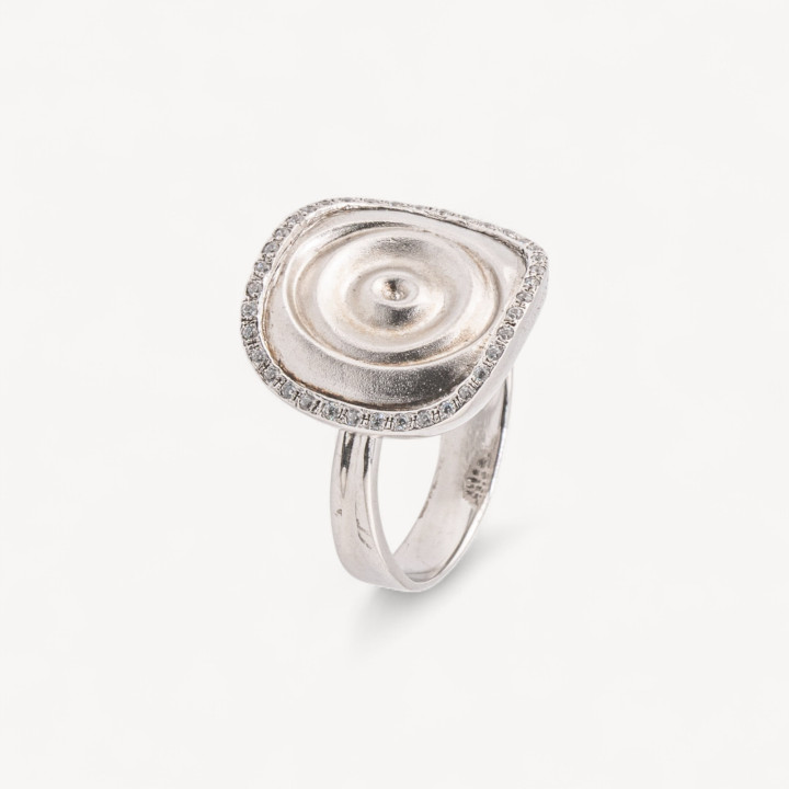 Anello Gioiello In Argento 925 Con Zirconi MOD.2742 17,5mm Rodiato