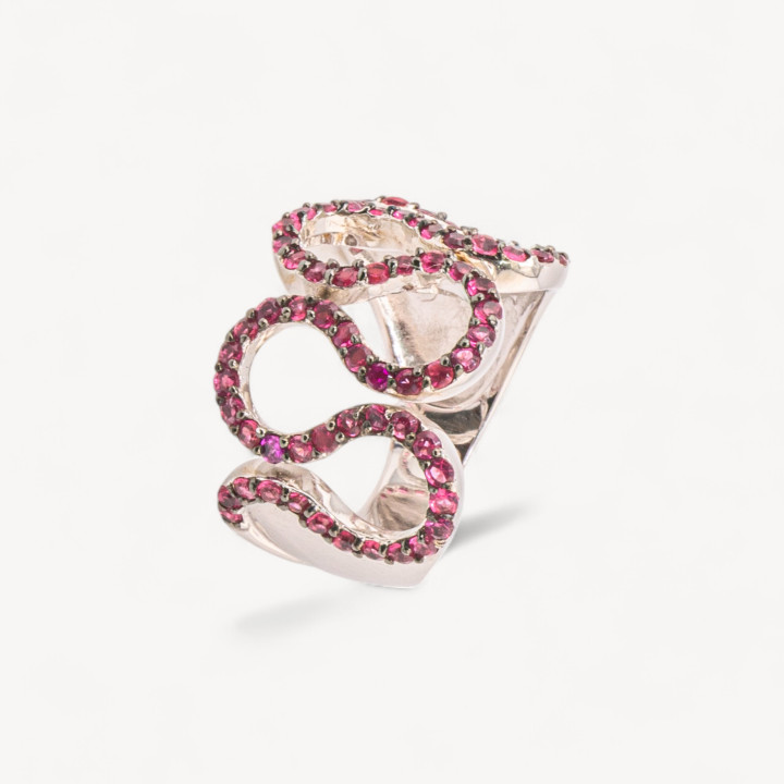 Anello Gioiello In Argento 925 Con Zirconi MOD.2742 15,4x21,6mm