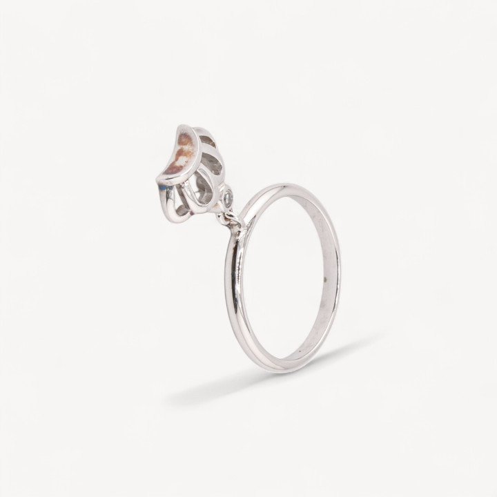 Anello Gioiello In Argento 925 Con Zirconi con Pendente Corona MOD.2742 20,6mm