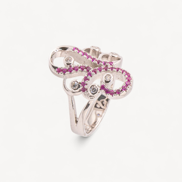 Anello Gioiello In Argento 925 Con Zirconi MOD.2742 20,6x19mm