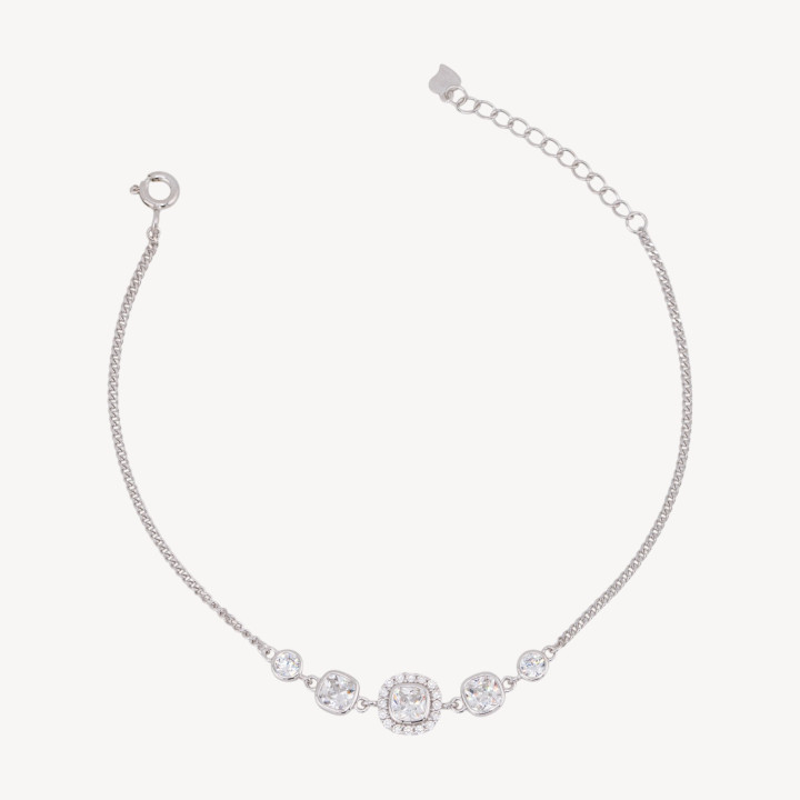 Bracciale In Argento 925 Con Zirconi Multi Punti Luce MOD1544 Rodiato