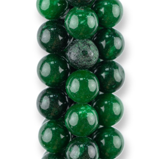 Giada Giadeite Colorata Linea Economica Tondo Liscio 10mm Verde Smeraldo Grezzo