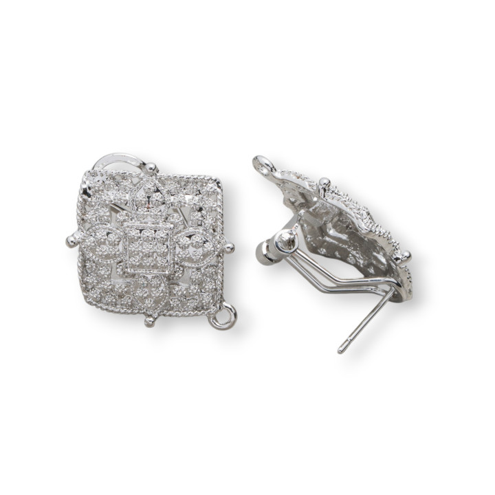 Base Per Orecchini Di Zama A Perno Chiuso Rombo 20x23mm 8 Paia