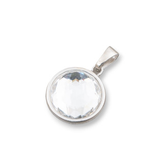 Ciondolo Pendente Di Argento 925 Con Zirconi 14x21mm