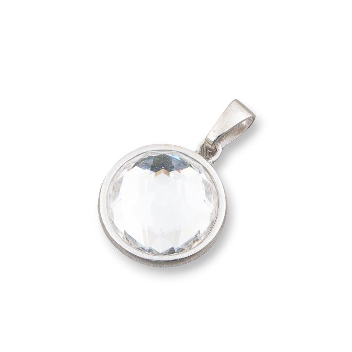 Ciondolo Pendente Di Argento 925 Con Zirconi 14x21mm