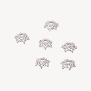 Componente Coppette In Argento 925 11mm 6pz Rodiato