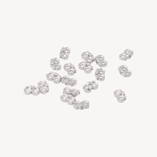 Componente Distanziatore Multifilo In Argento 925 Barretta A 2 Fili Con Zircone 7x2,5mm 20pz Rodiato