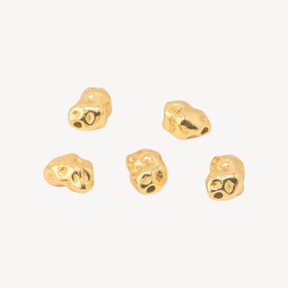 Componente Distanziatore Perline In Argento 925 Pepita 5,5x7,5mm 5pz Dorato