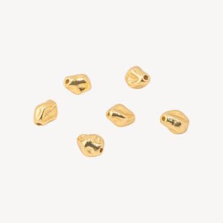 Componente Distanziatore Perline In Argento 925 Pepita 5x6,5mm 6pz Dorato