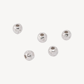 Componente Distanziatore Perline In Argento 925 Pepita 6mm 5pz Rodiato
