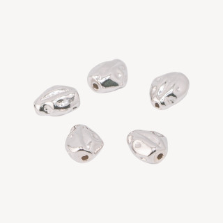 Componente Distanziatore Perline In Argento 925 Pepita 7x8,5mm 5pz Rodiato