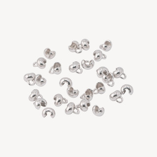 Coprinodo Finale In Argento 925 Sfera Aperta 4mm Con Anellini 5gr 25pz Circa Rodiato
