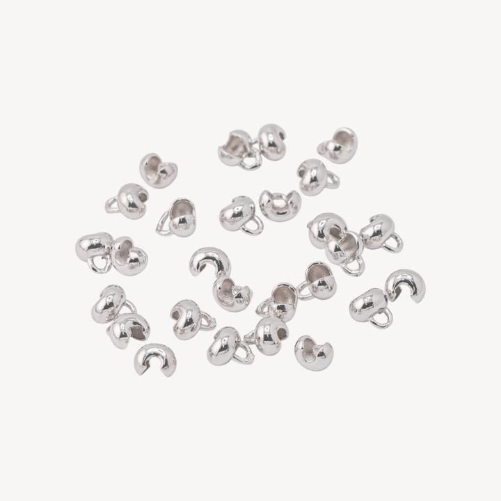 Coprinodo Finale In Argento 925 Sfera Aperta 4mm Con Anellini 5gr 25pz Circa Rodiato