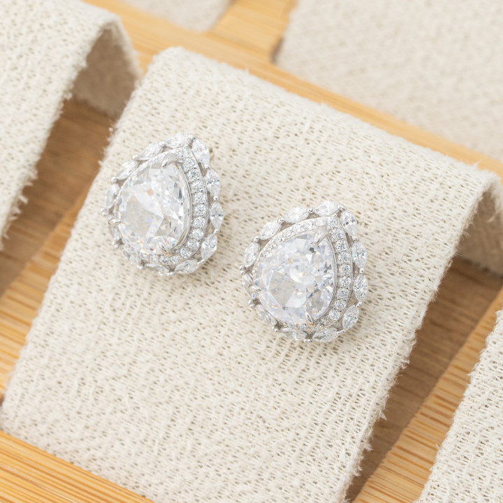 Orecchini In Argento Con Corindone MOD1493 Trasparente