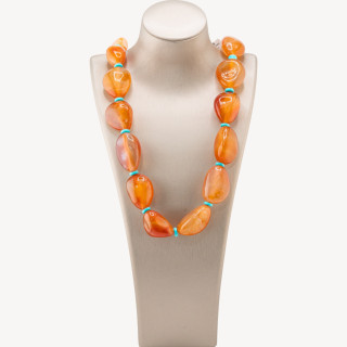 Collana Di Pietre Dure Sasso Burattato 22-28mm