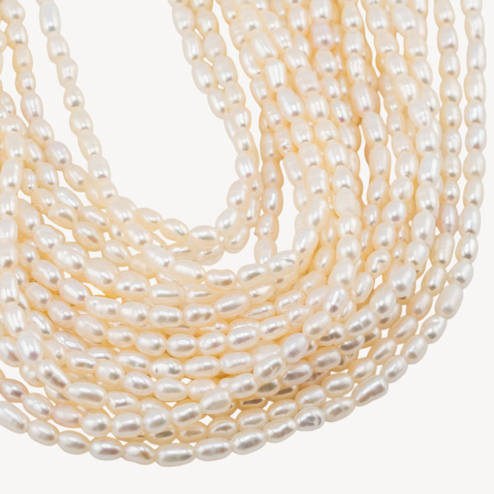 Perle Di Fiume Microperle Chicco Di Riso 2,5-3,0mm AAA Bianco