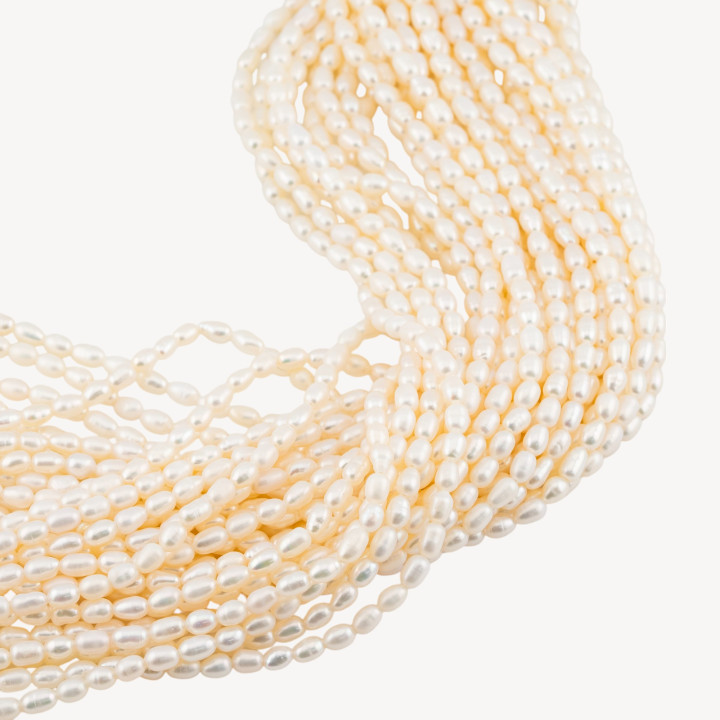 Perle Di Fiume Microperle Chicco Di Riso 3,5-4mm AAA Bianco