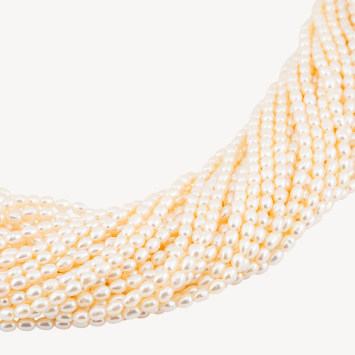 Perle Di Fiume Microperle Chicco Di Riso 3,8-4,2mm AAA Bianco