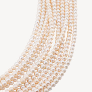 Perle Di Fiume Semiround 5,5-6,0mm A Bianco