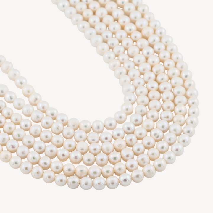 Perle Di Fiume Tonde Semiround 5,5-6mm A+ Bianco