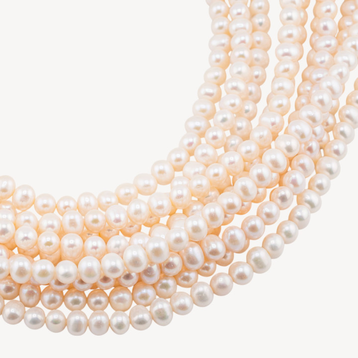 Perle Di Fiume Tonde Semiround 7,5-8mm AA+ Bianco