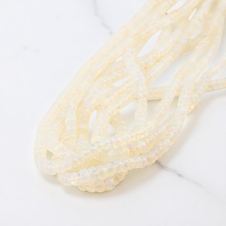 Opale Naturale Perlina Rondelle Lisce Tagliato Artigianalmente Prima Scelta 3,5-5,5mm