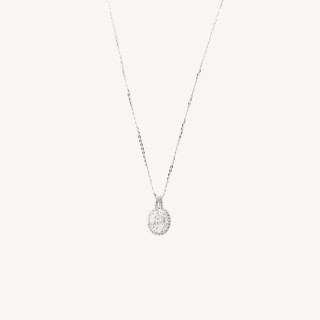 Collana Con Pendente In Argento Con Corindone MOD1512 Bianco