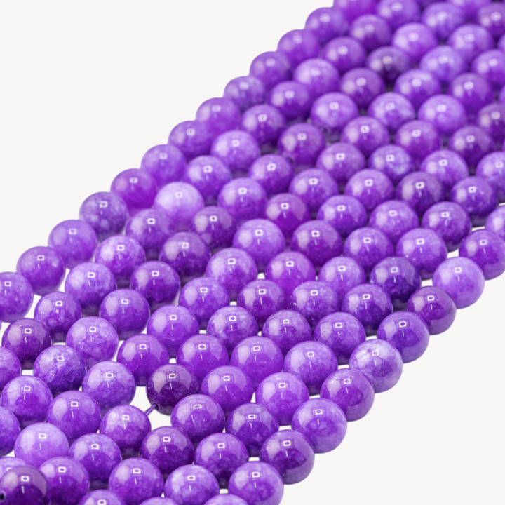 Giada Giadeite Colorata Linea Economica Tondo Liscio 10mm Viola Intenso